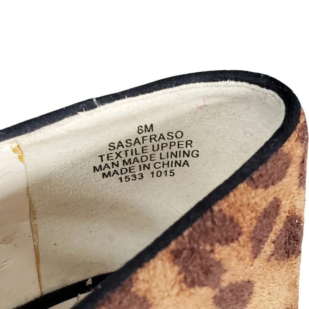 Nine‎ West Sasafraso Leopard Print Crisscross Stiletto Pumps Brown Black 8M
